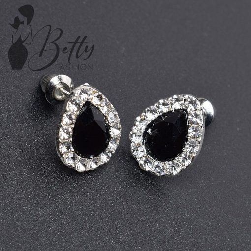 Csepp alakú cirkónia és strasszkő díszes fülbevaló