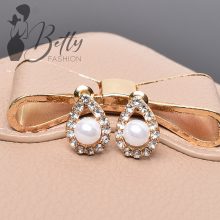 Gyöngy és strasszkő díszes fülbevaló