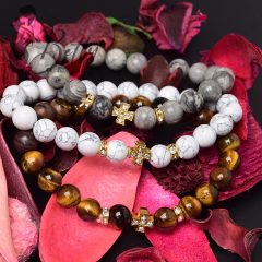 Márványhatású gyöngy karkötő