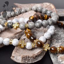 Márványhatású gyöngy karkötő