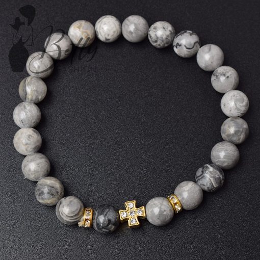 Márványhatású gyöngy karkötő