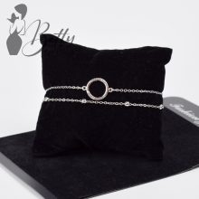 2 soros láncos, medálos karkötő 