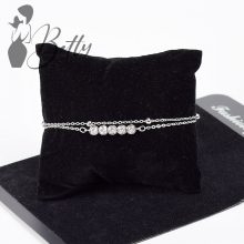 2 soros láncos, medálos karkötő 