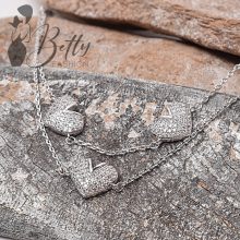 Kristályköves szívecske medálos karkötő 