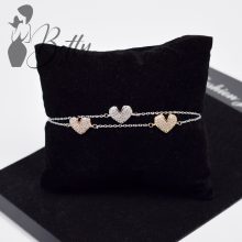 Kristályköves szívecske medálos karkötő 