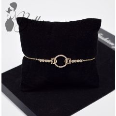 Kristálykő díszes, láncos  karkötő 