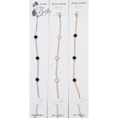 Színes kördíszes, láncos karkötő 