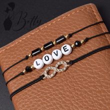 Love feliratos, 3 részes karkötő szett