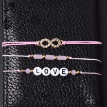 Love feliratos, 3 részes karkötő szett