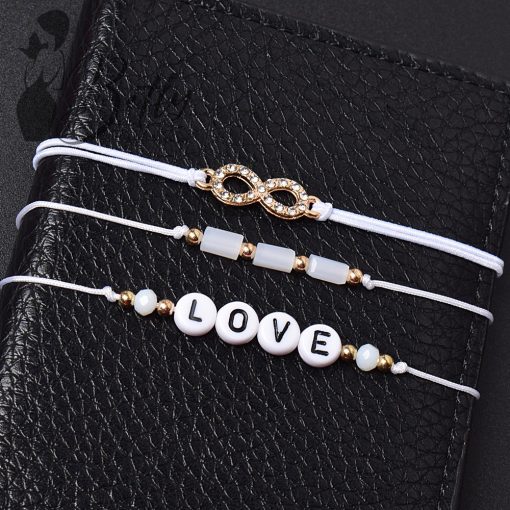 Love feliratos, 3 részes karkötő szett