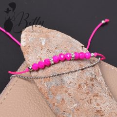 Csiszolt gyöngy és láncdíszes karkötő