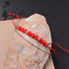 Csiszolt gyöngy és láncdíszes karkötő