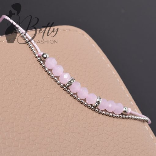 Csiszolt gyöngy és láncdíszes karkötő