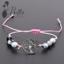 Márványmintás gyöngy és fémdíszes karkötő 