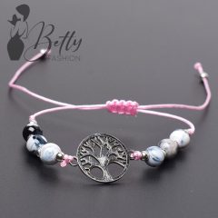 Márványmintás gyöngy és fémdíszes karkötő 