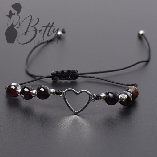 Márványmintás gyöngy és fémdíszes karkötő 