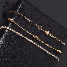 Strasszdíszes, 3 részes karkötő szett