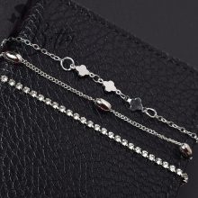 Strasszdíszes, 3 részes karkötő szett