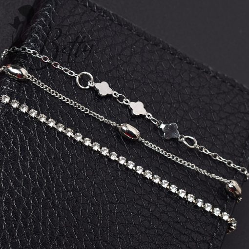 Strasszdíszes, 3 részes karkötő szett