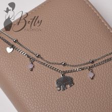 Elefánt medálos, dupla soros karkötő