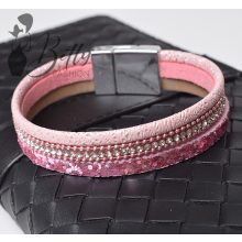 Strasszkő és csillámdíszes karkötő