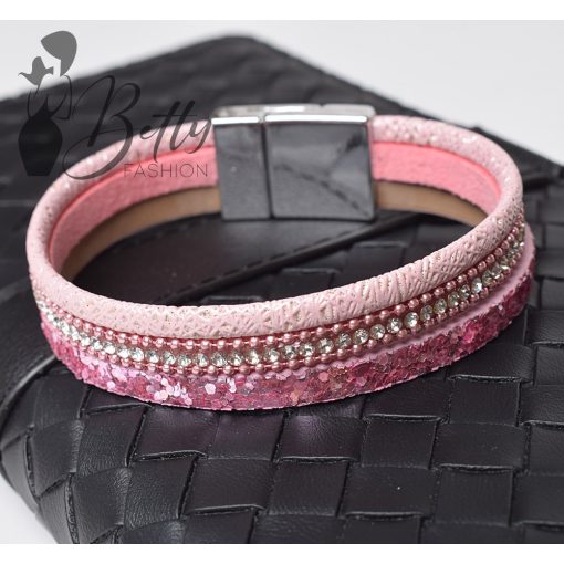 Strasszkő és csillámdíszes karkötő