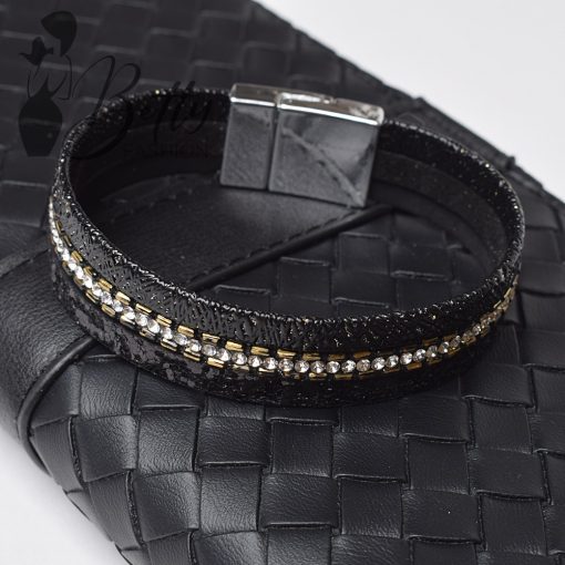 Strasszkő és csillámdíszes karkötő