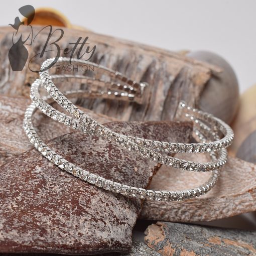 Ezüst színű, strasszköves karperec 