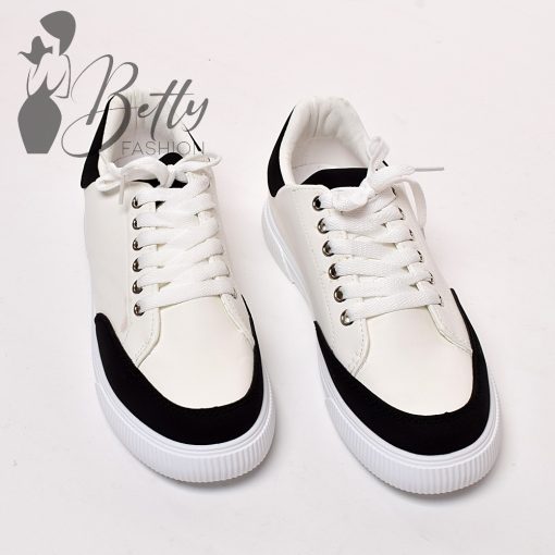 Fehér-fekete színű, műbőr sportcipő