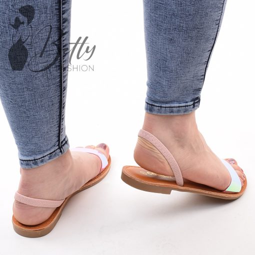 Rózsaszín hologramos szandál