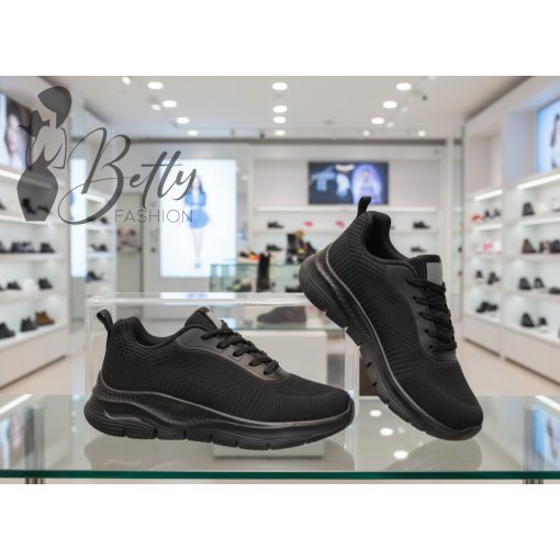 Fekete, mesh anyagú sneaker