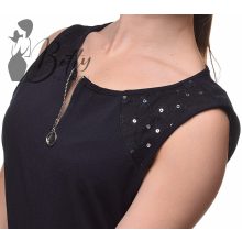 White Top with Jewelry Embellishment S/M