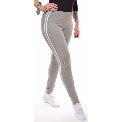 Szürke színű, oldalán csíkos leggings S, M, L, XL