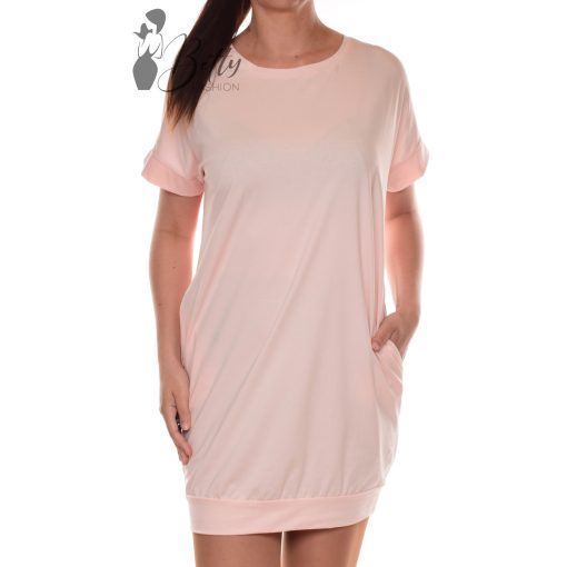 Egyszínű, zsebes, laza fazonú ruha S/M, L/XL