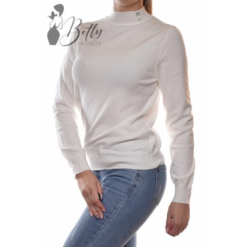 White Top with Jewelry Embellishment S/M