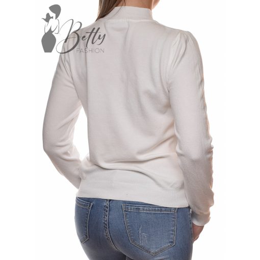 White Top with Jewelry Embellishment S/M
