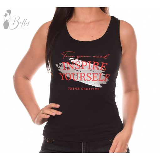 Feliratos, egyszínű, ujjatlan felső S, M, L, XL