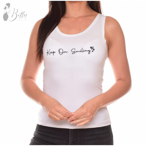 Feliratos, egyszínű, ujjatlan felső S, M, L, XL