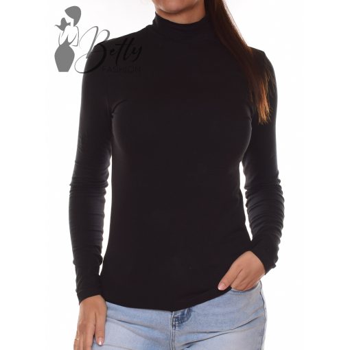 Fekete színű, félgarbós nyakú felső  S, M, L, XL, 2XL