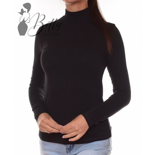 Fekete színű, félgarbós nyakú felső  S, M, L, XL, 2XL