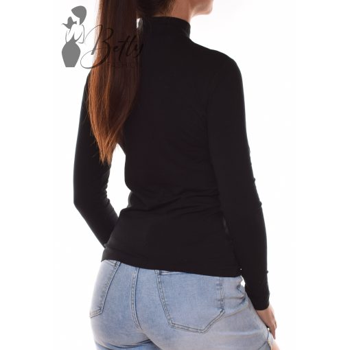 Fekete színű, félgarbós nyakú felső  S, M, L, XL, 2XL