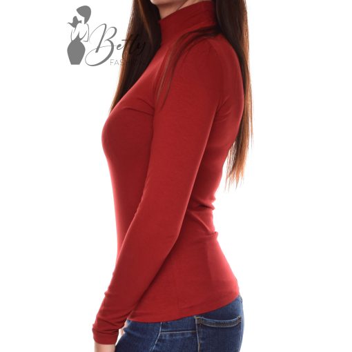 Bordó színű, garbós nyakú felső  S, M, L, XL, 2XL