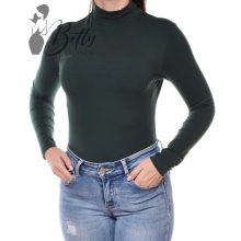 Sötétzöld színű, garbós nyakú felső  S, M, L, XL, 2XL