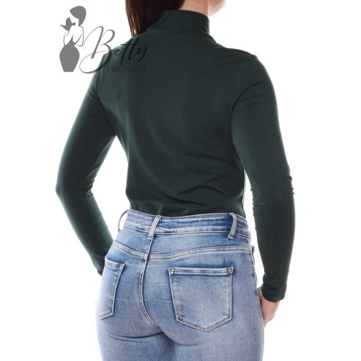 Sötétzöld színű, garbós nyakú felső  S, M, L, XL, 2XL