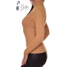 Cappuccino színű, garbós nyakú felső  S, M, L, XL, 2XL