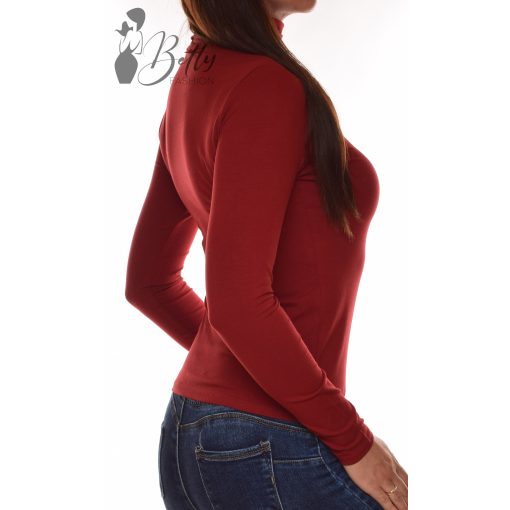 Bordó színű, garbós nyakú felső  S, M, L, XL, 2XL