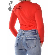 Piros színű, V-nyakú felső  XS, S, M, L, XL
