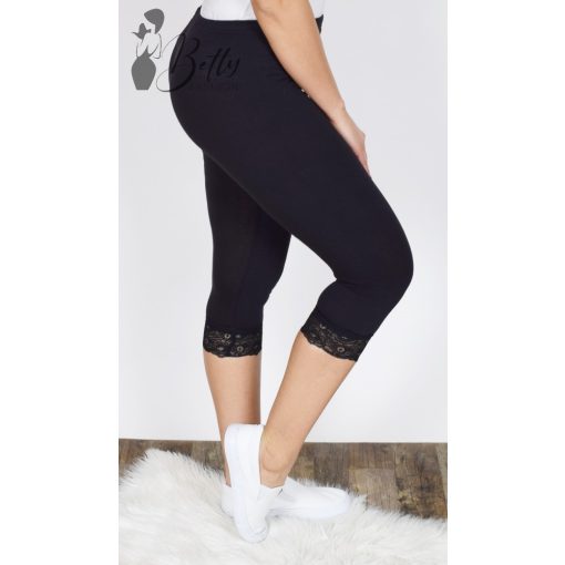 Fekete színű, szára végén csipkés leggings S, M, L, XL, 2XL