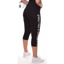 Fekete színű, oldalán feliratos térdleggings S, M, L, XL