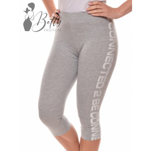 Szürke színű, oldalán feliratos térdleggings S, M, L, XL
